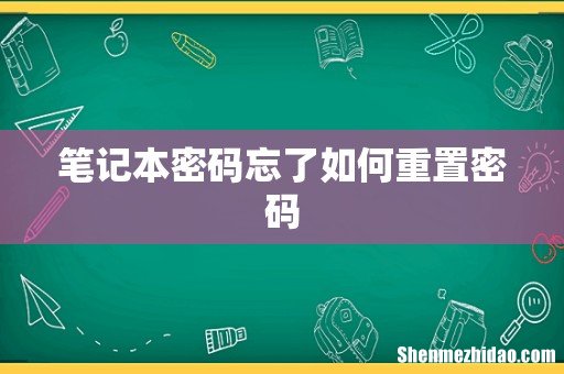 笔记本密码忘了如何重置密码