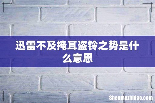 迅雷不及掩耳盗铃之势是什么意思