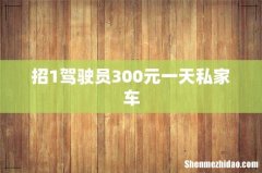 招1驾驶员300元一天私家车