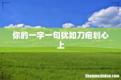 你的一字一句犹如刀疤划心上