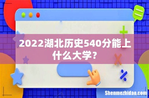 2022湖北历史540分能上什么大学?