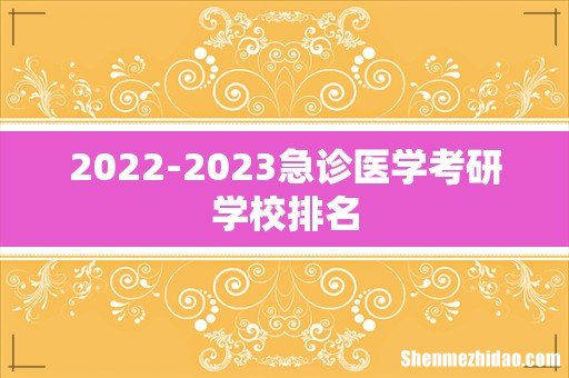 2022-2023急诊医学考研学校排名