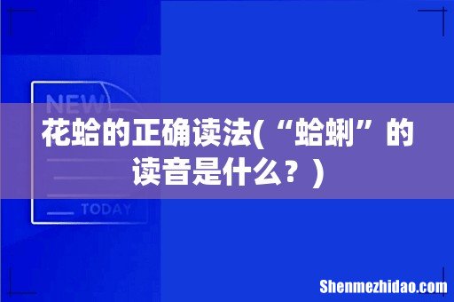 “蛤蜊”的读音是什么? 花蛤的正确读法