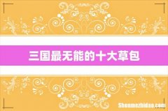 三国最无能的十大草包