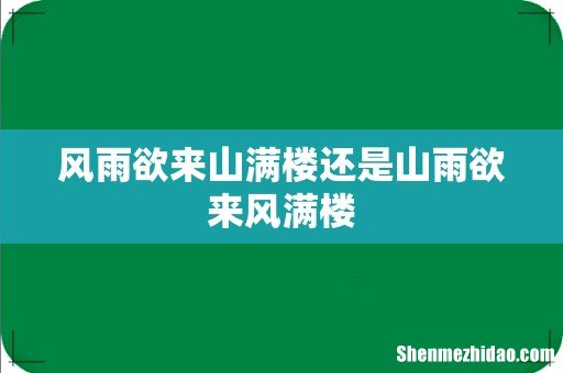 风雨欲来山满楼还是山雨欲来风满楼
