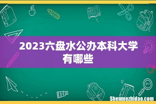 2023六盘水公办本科大学有哪些