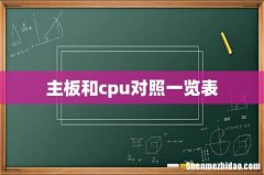 主板和cpu对照一览表