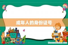 成年人的身份证号