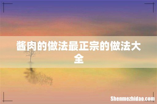 酱肉的做法最正宗的做法大全
