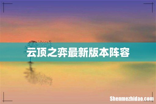 云顶之弈最新版本阵容