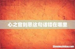 心之官则思这句话错在哪里