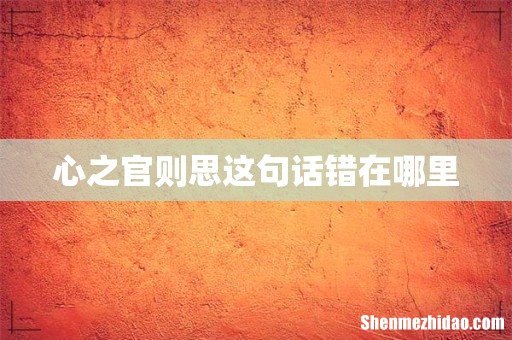 心之官则思这句话错在哪里