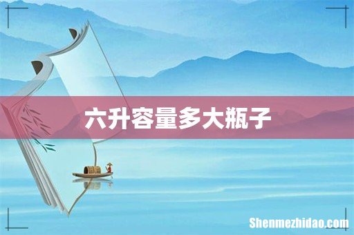 六升容量多大瓶子