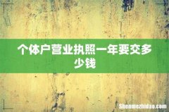 个体户营业执照一年要交多少钱