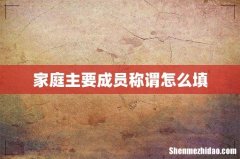 家庭主要成员称谓怎么填