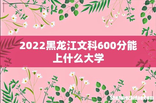 2022黑龙江文科600分能上什么大学