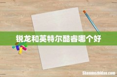 锐龙和英特尔酷睿哪个好