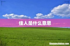 佳人是什么意思
