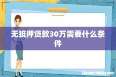 无抵押贷款30万需要什么条件
