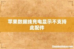 苹果数据线充电显示不支持此配件
