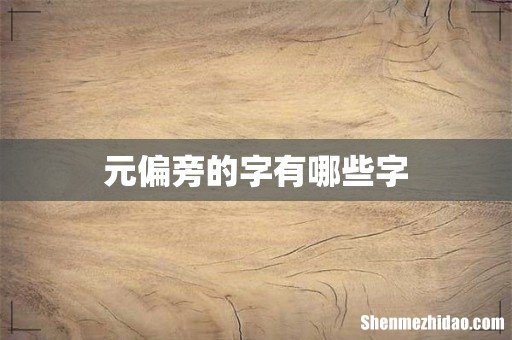 元偏旁的字有哪些字