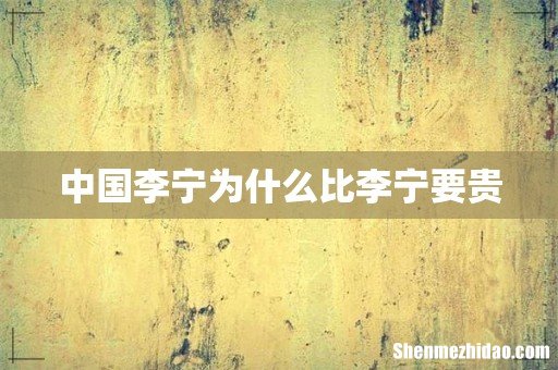 中国李宁为什么比李宁要贵