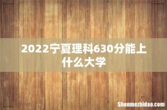 2022宁夏理科630分能上什么大学