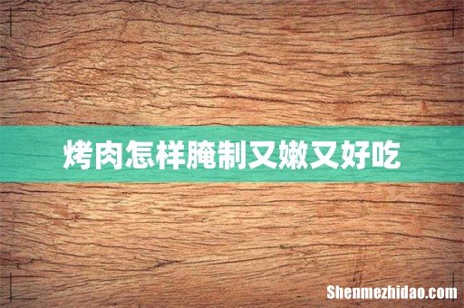 烤肉怎样腌制又嫩又好吃