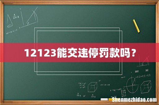 12123能交违停罚款吗?