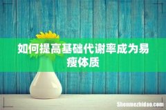 如何提高基础代谢率成为易瘦体质