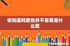 你知道吗爱你并不容易是什么歌