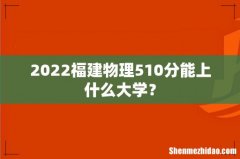 2022福建物理510分能上什么大学？