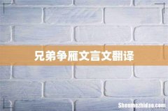 兄弟争雁文言文翻译
