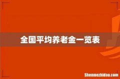 全国平均养老金一览表