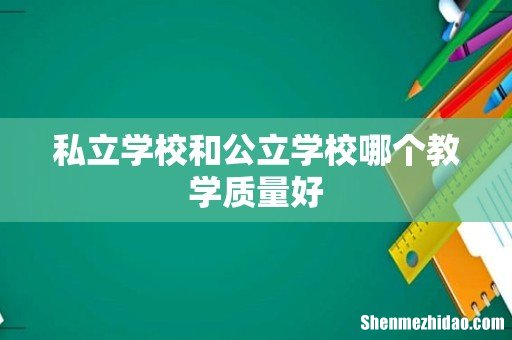 私立学校和公立学校哪个教学质量好