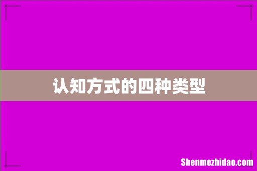 认知方式的四种类型