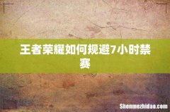 王者荣耀如何规避7小时禁赛