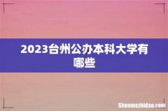 2023台州公办本科大学有哪些