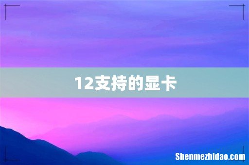 12支持的显卡