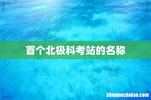 首个北极科考站的名称