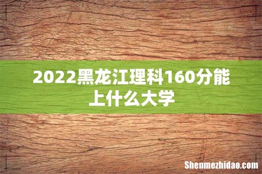 2022黑龙江理科160分能上什么大学