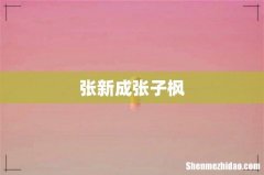 张新成张子枫