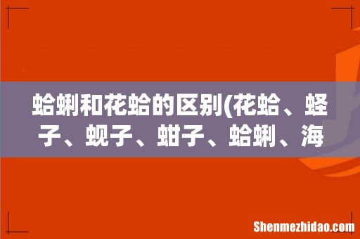 花蛤、蛏子、蚬子、蚶子、蛤蜊、海瓜子、贝壳都有什么区别? 蛤蜊和花蛤的区别