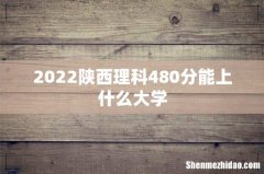 2022陕西理科480分能上什么大学