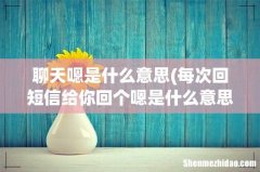 每次回短信给你回个嗯是什么意思 聊天嗯是什么意思