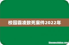 校园霸凌致死案件2022年