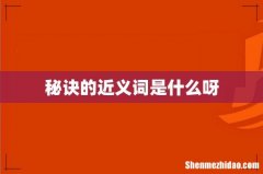 秘诀的近义词是什么呀