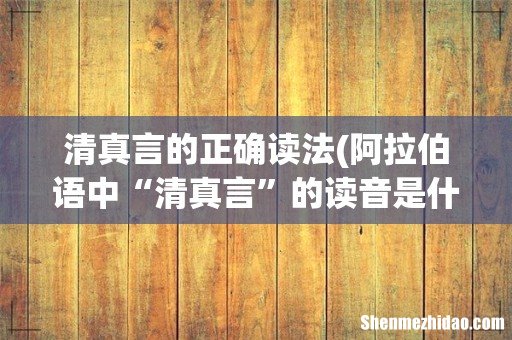 阿拉伯语中“清真言”的读音是什么? 清真言的正确读法