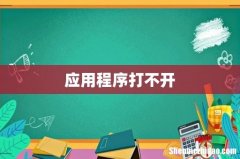 应用程序打不开