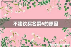不建议买名爵6的原因